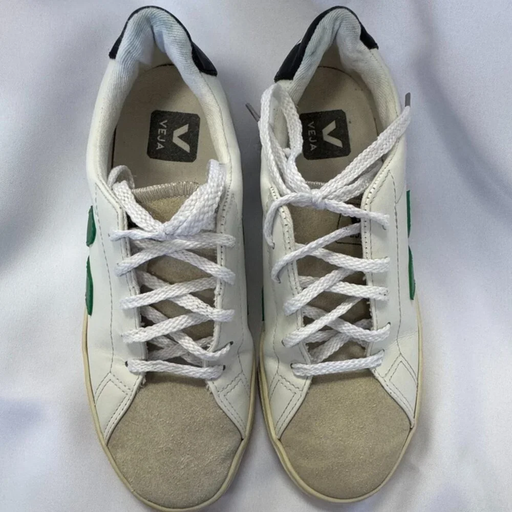 Veja White & Green Kids/Womens Tennis Shoes 5M/7M